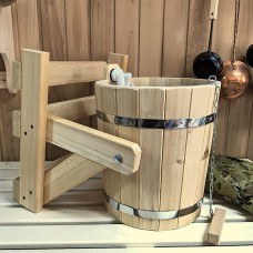 Обливное устройство 15л Водолей 5 нержавеющая вставкой лиственница