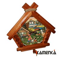 Часы Домик На отдыхе липа мореное